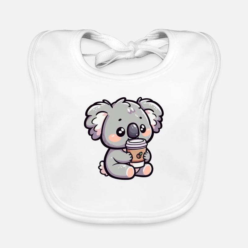 The Coffee Addicted Koala Bear Organic Baby Bibs