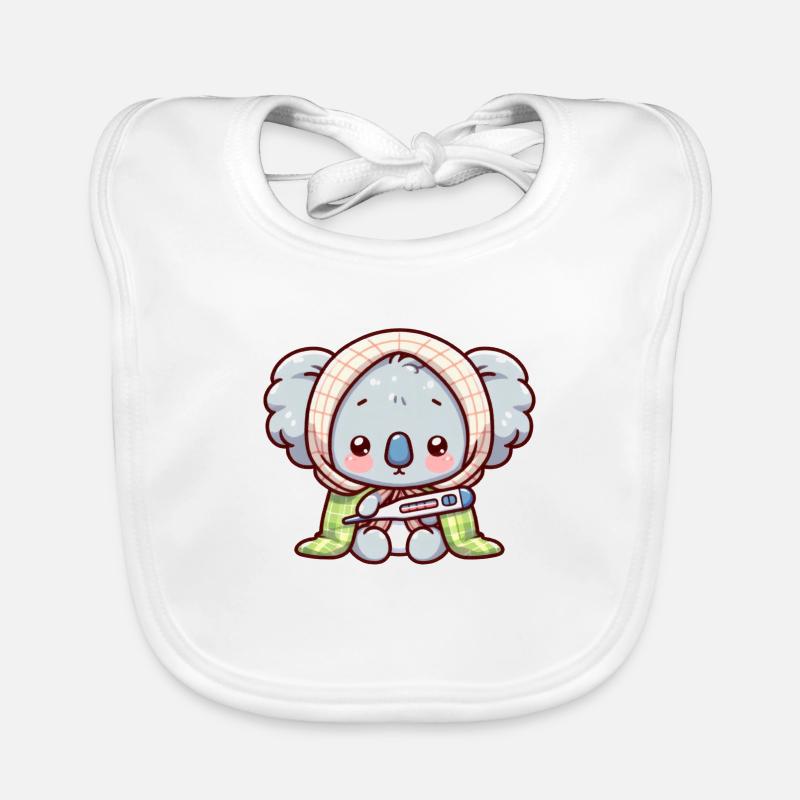 Un mignon koala malade - Bavoir bio Bébé - blanc