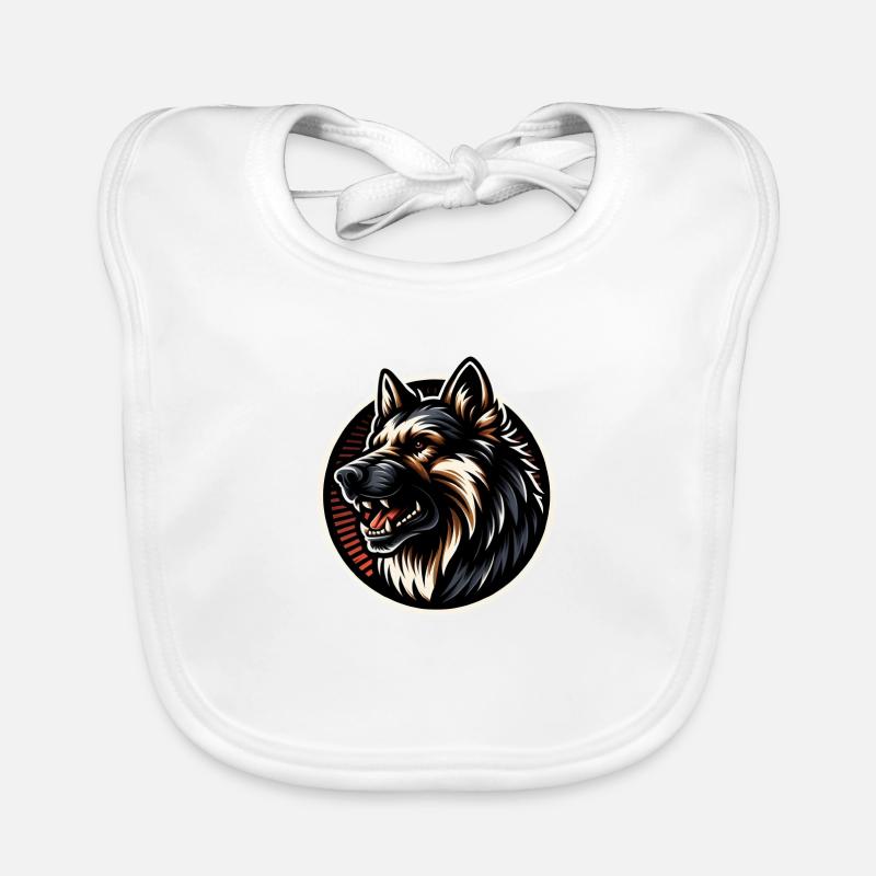 Deutscher Schäferhund cooles Logo Baby Bio-Lätzchen