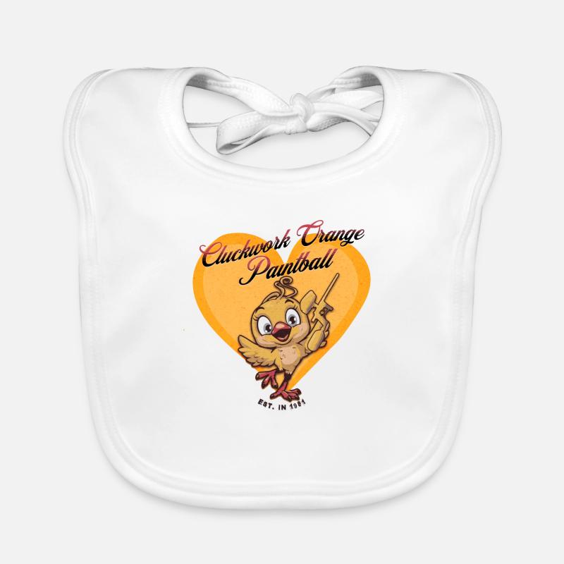 Paintball chick, cluckwork orage, paintball games Organic Baby Bibs