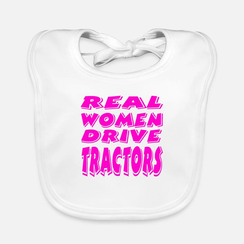 Traktor - Baby Bio-Lätzchen - Weiß