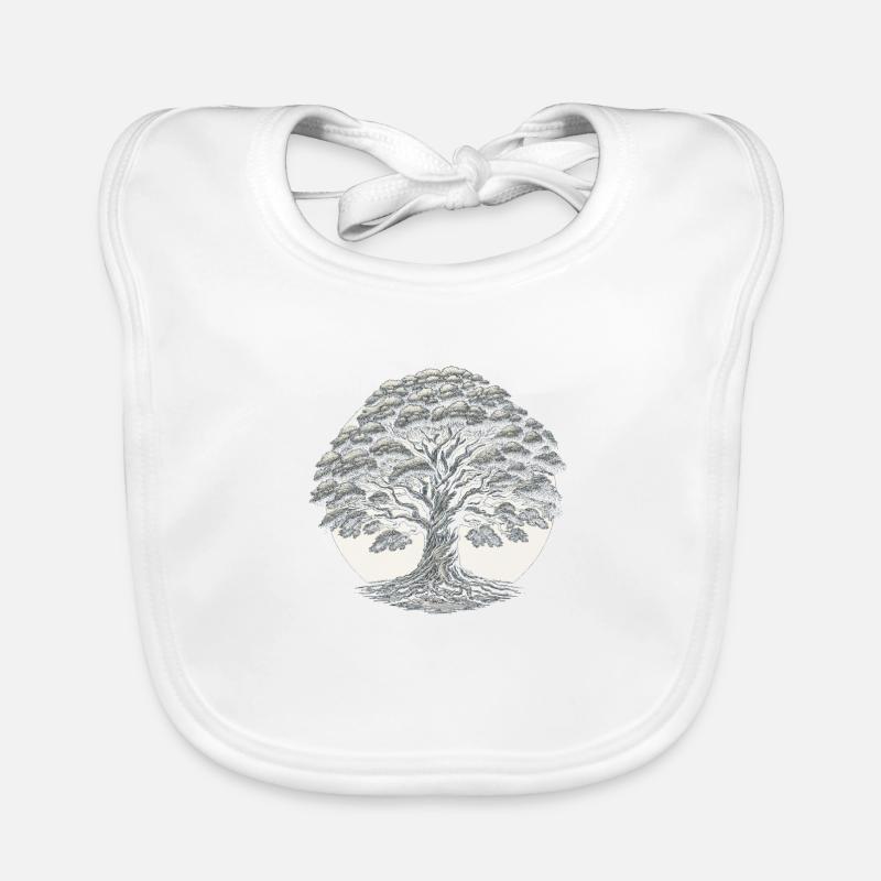 Arbre de la sagesse éternelle - Bavoir bio Bébé - blanc