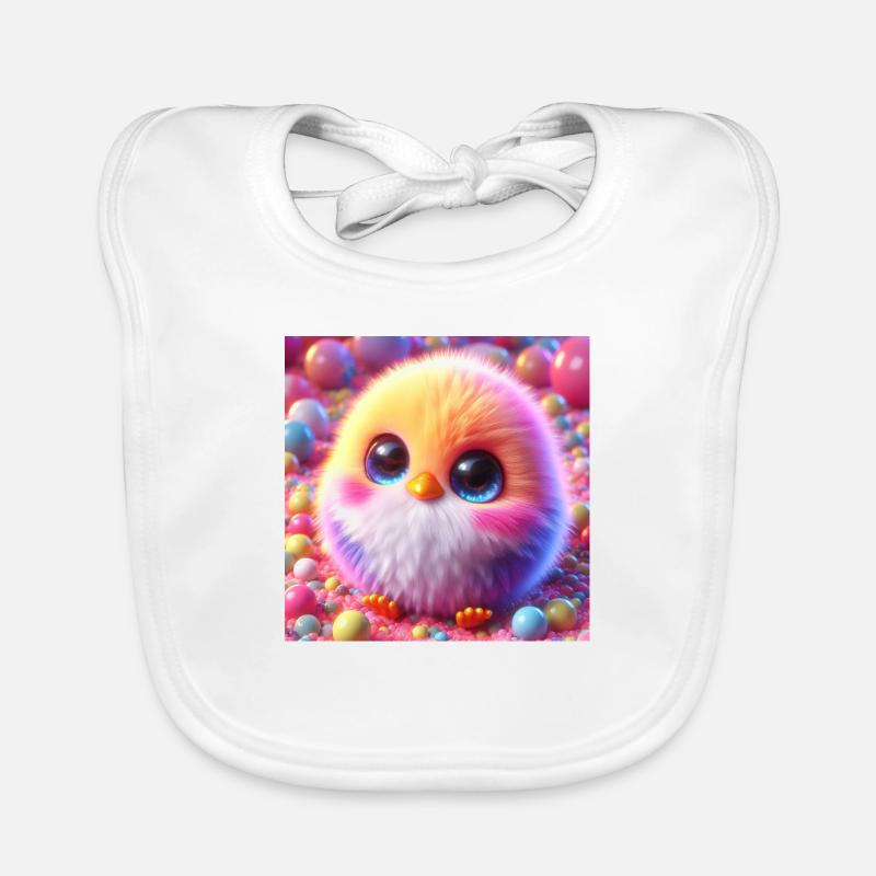 Chicks 3D Hyperrealism Yellow White with Balls Organic Baby Bibs