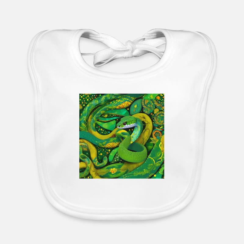 Serpent - Bavoir bio Bébé - blanc