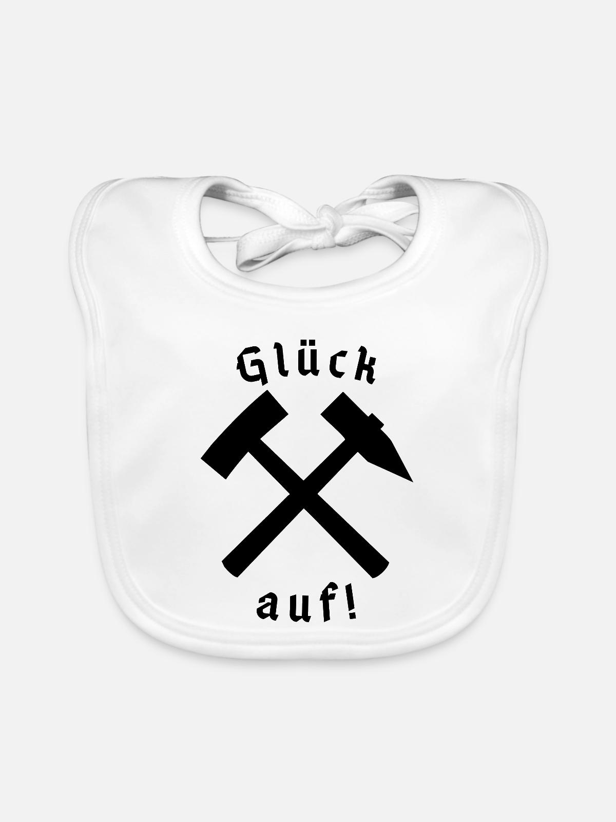 Glück auf! - Baby Bio-Lätzchen - Weiß - Vorne