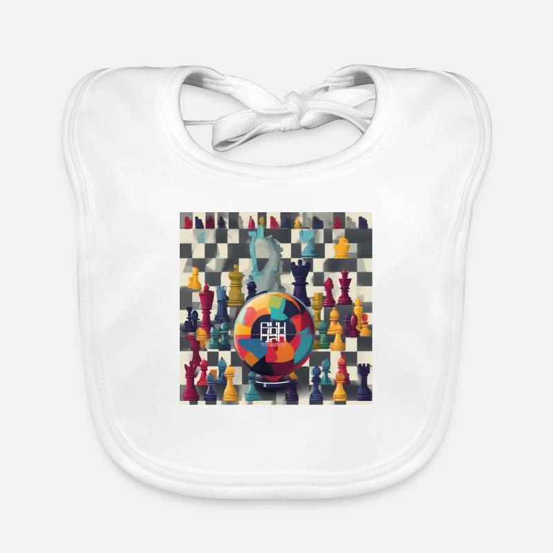 World Chessboard: Celebrating Strategy and Unity Organic Baby Bibs