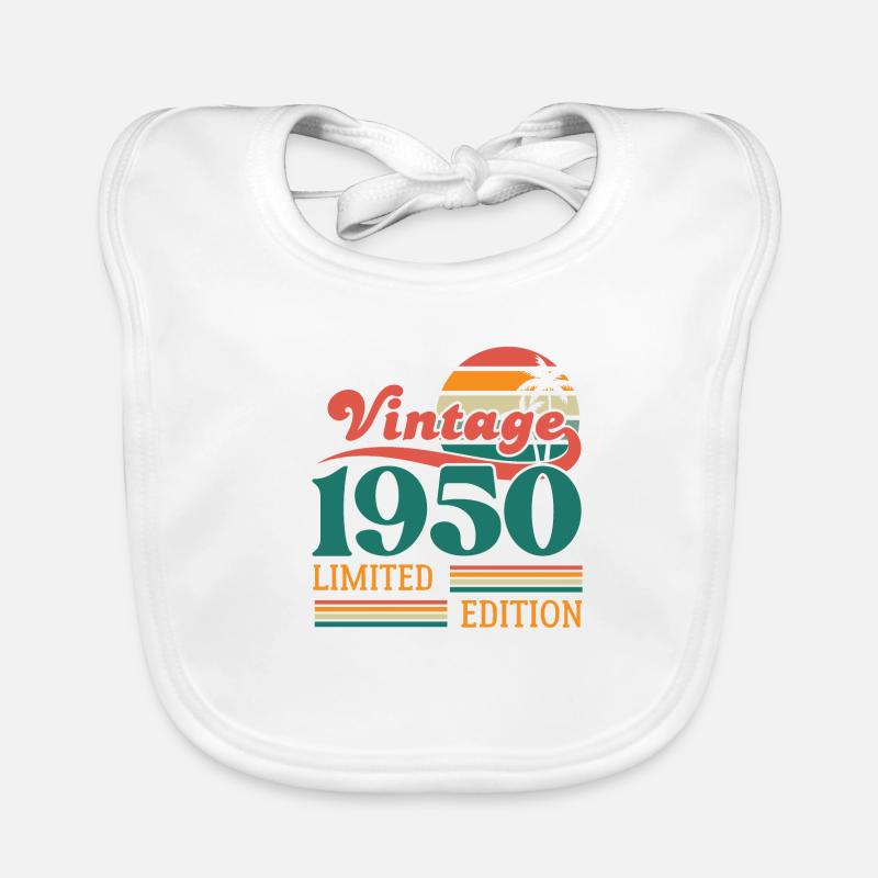 Vintage 1950 édition limitée - Bavoir bio Bébé - blanc