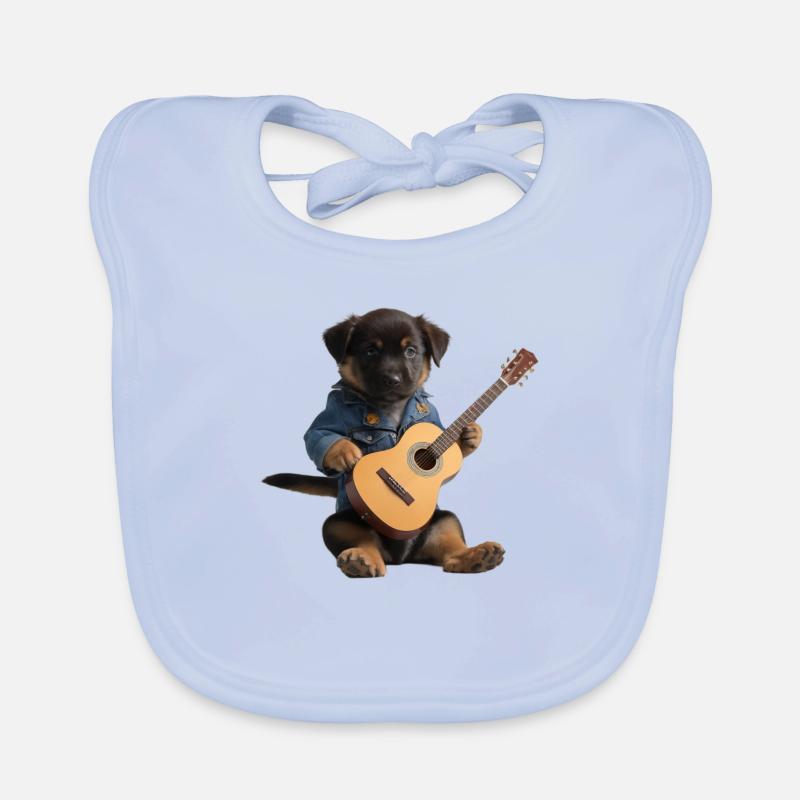 chiot chien guitare Bavoir bio Bébé