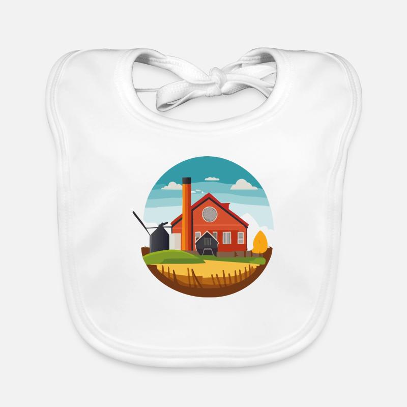 Bauernhof mit Silo Baby Bio-Lätzchen