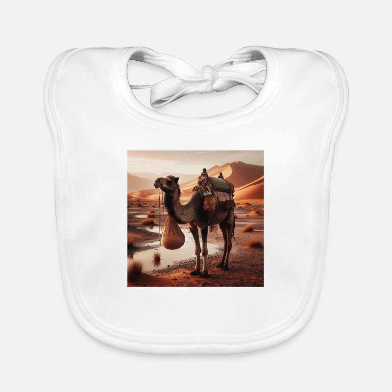 true camel in a desert A7 Bavoir bio Bébé