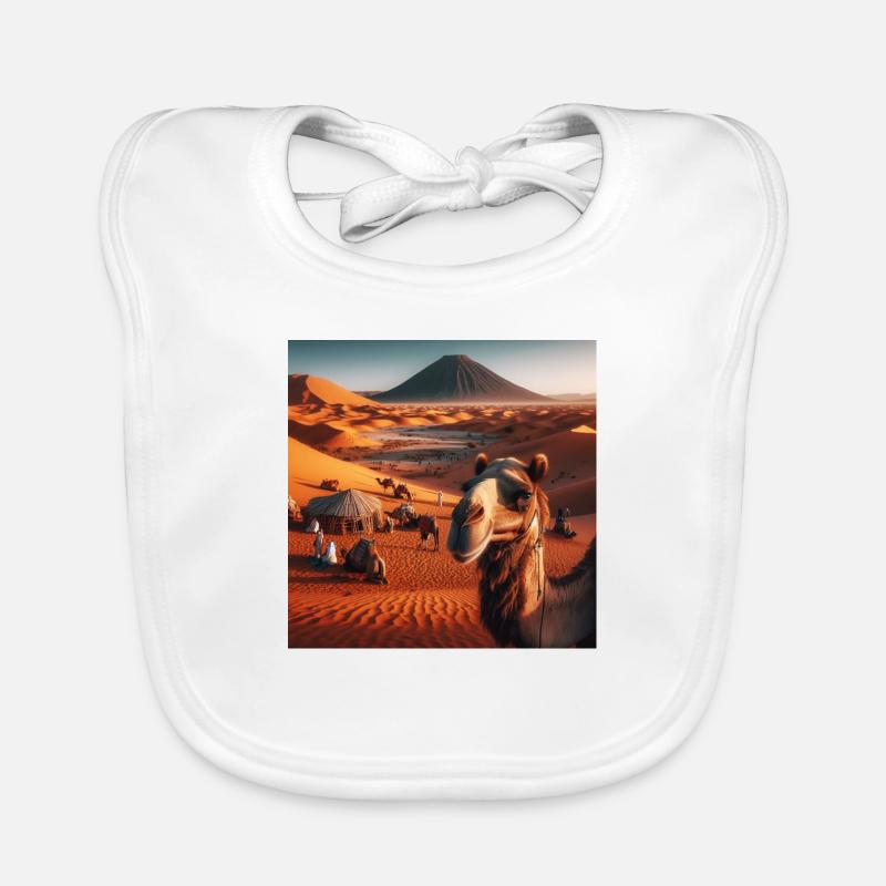 echtes Kamel in der Wüste A8 Baby Bio-Lätzchen