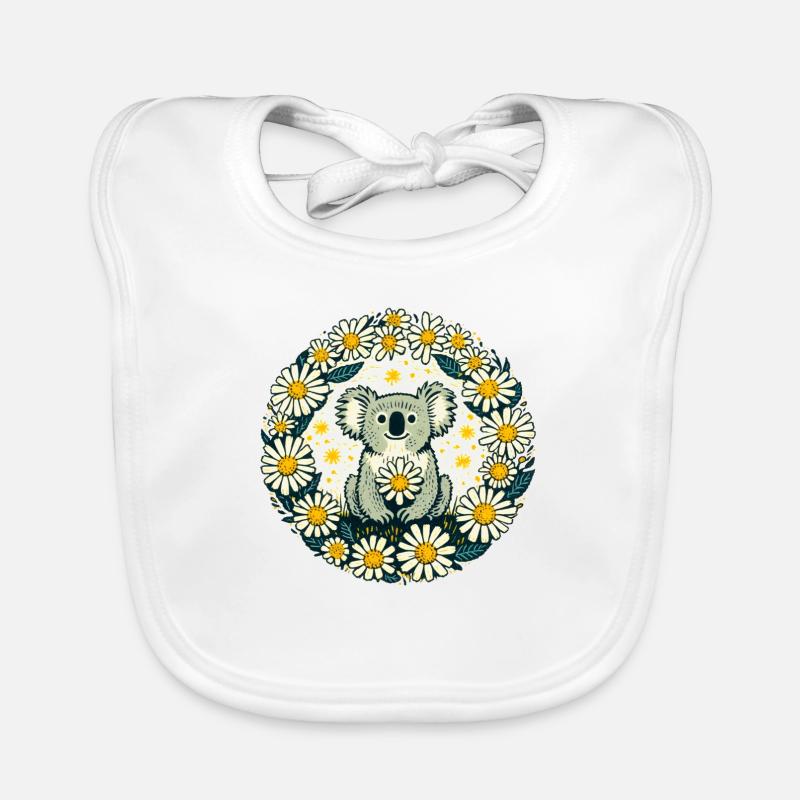 Koala, Bär und Gänseblümchen Baby Bio-Lätzchen