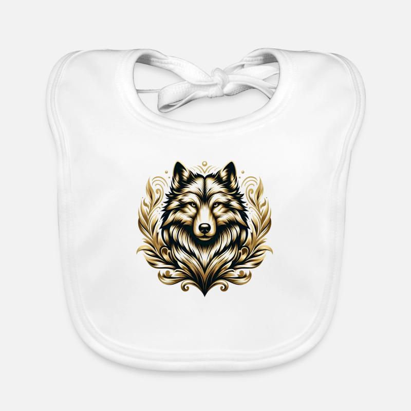 Wolf - Baby Bio-Lätzchen - Weiß