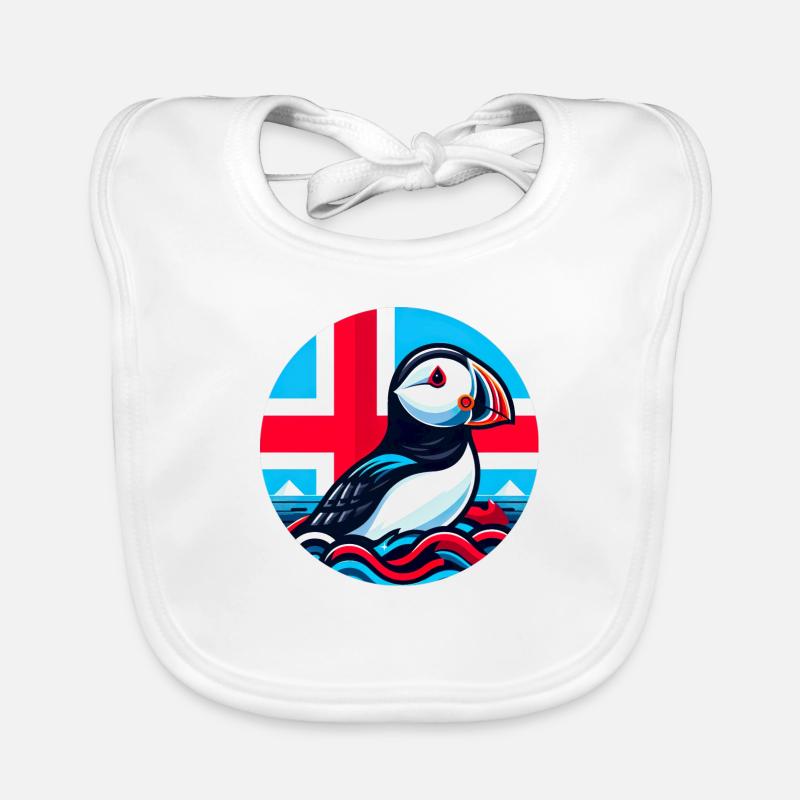 Islande Islande 1 - Bavoir bio Bébé - blanc