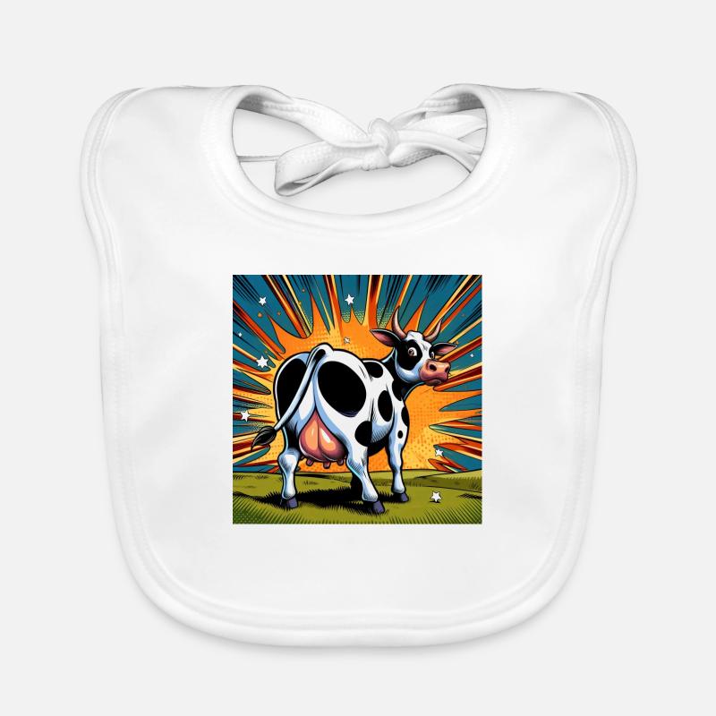 Cow from behind Organic Baby Bibs