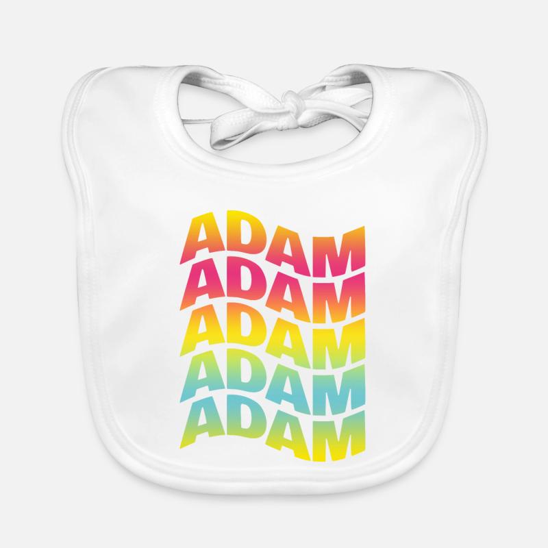 t-shirt Adam texte effet de texte ondulé Bavoir bio Bébé