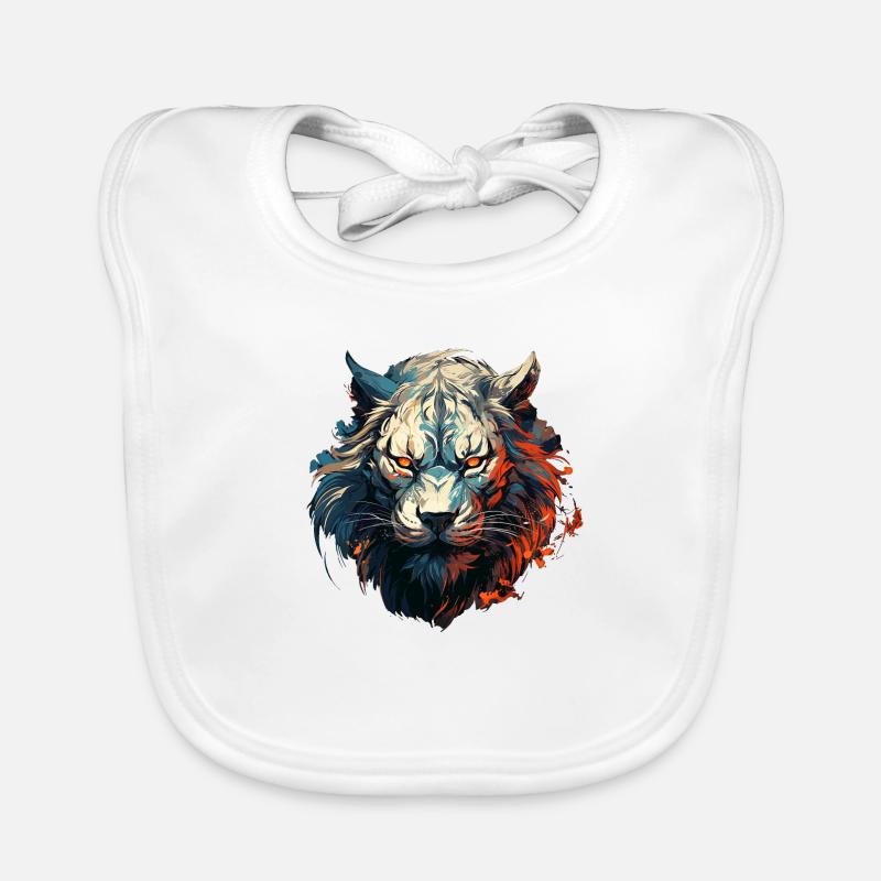 La mode avec un cœur de lion - Bavoir bio Bébé - blanc