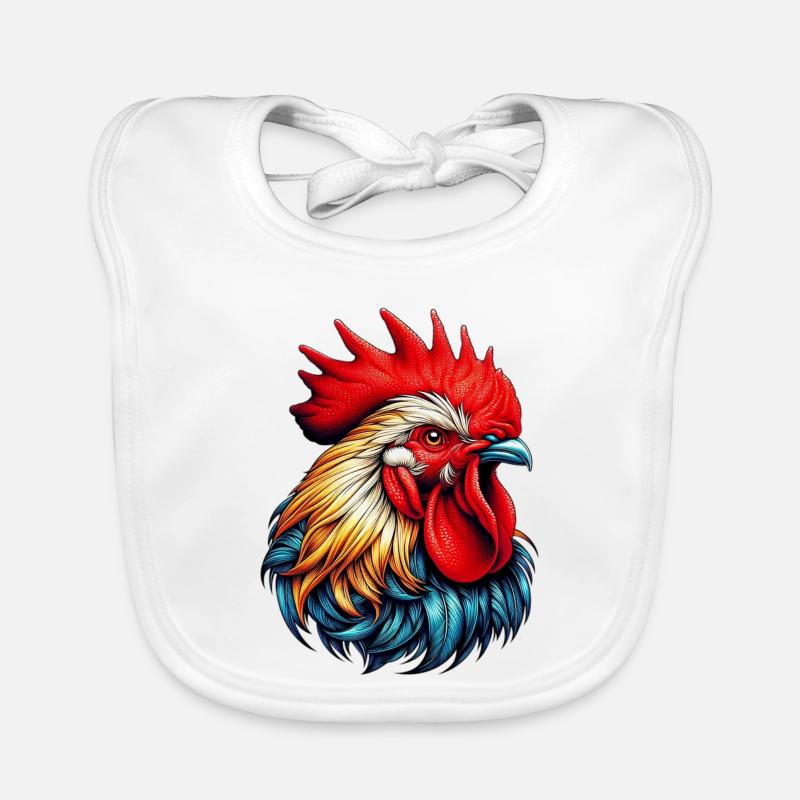 Rooster Hen Organic Baby Bibs