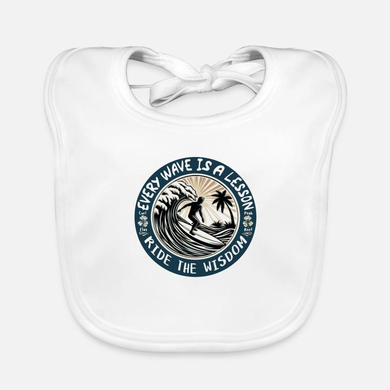 EVERY WAVE IS A LESSON Organic Baby Bibs