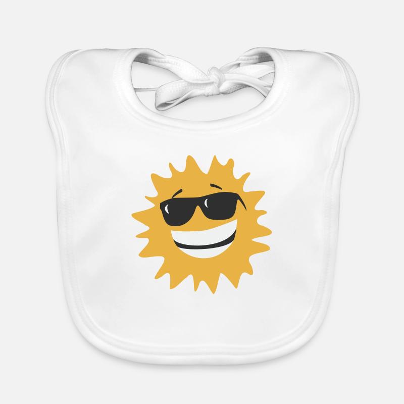 Sonne mit Brille Baby Bio-Lätzchen