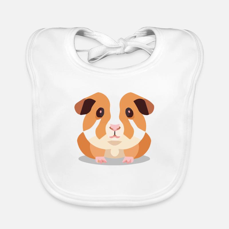 Cochon d’Inde Mignon Marron Blanc Bavoir bio Bébé