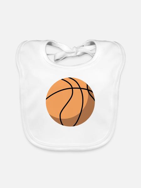 Basket-ball - Bavoir bio Bébé - blanc - Devant