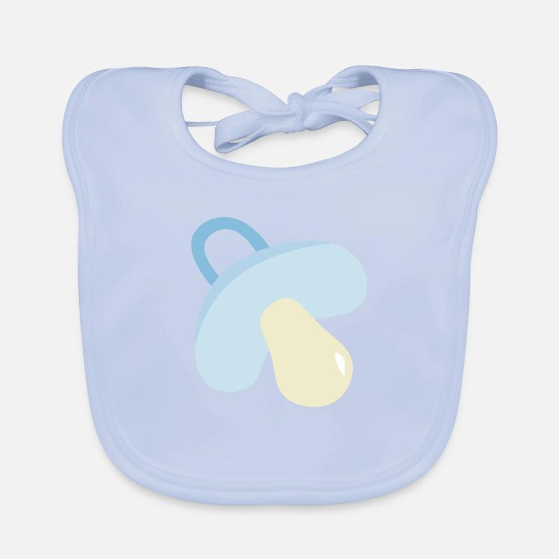Pacifier Blue Organic Baby Bibs