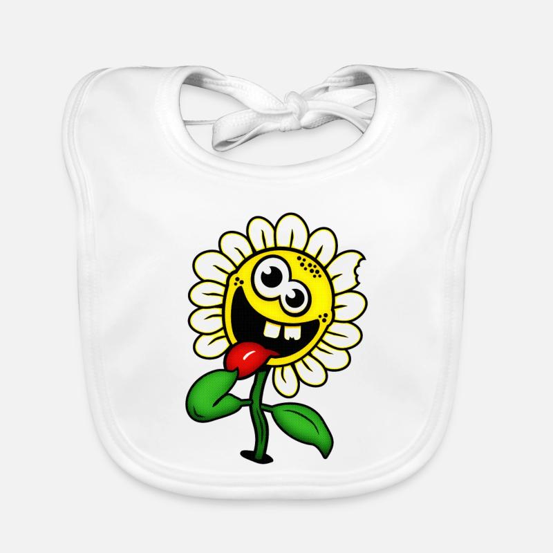 Drôle de fleur heureuse / fleur folle Bavoir bio Bébé