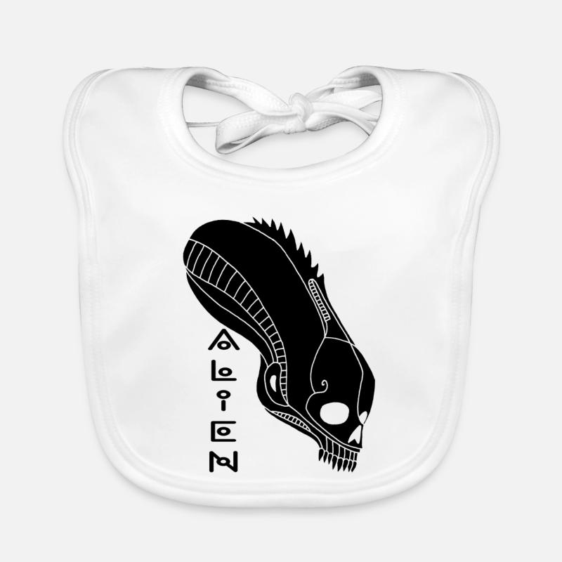 Crâne extraterrestre noir Bavoir bio Bébé