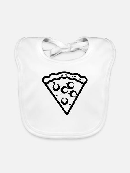 Pizza slice - Organic Baby Bibs - white - Front