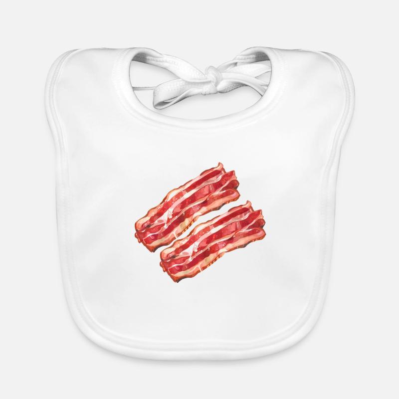 Stylized Bacon Illustration Organic Baby Bibs