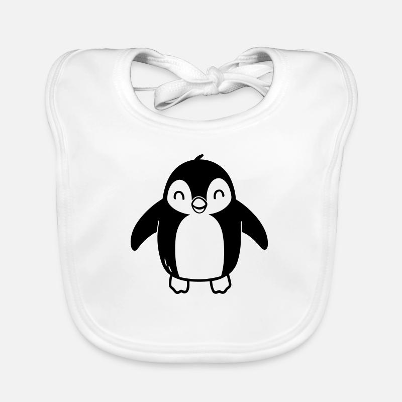 Pinguin - Baby Bio-Lätzchen - Weiß