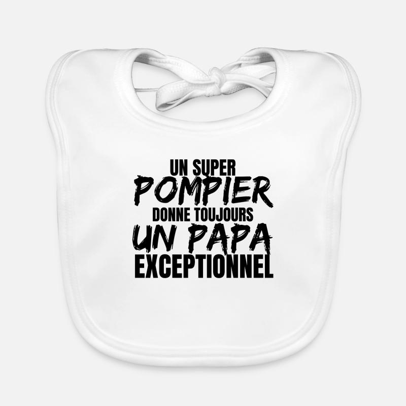 SUPER PAPA POMPIER Bavoir bio Bébé