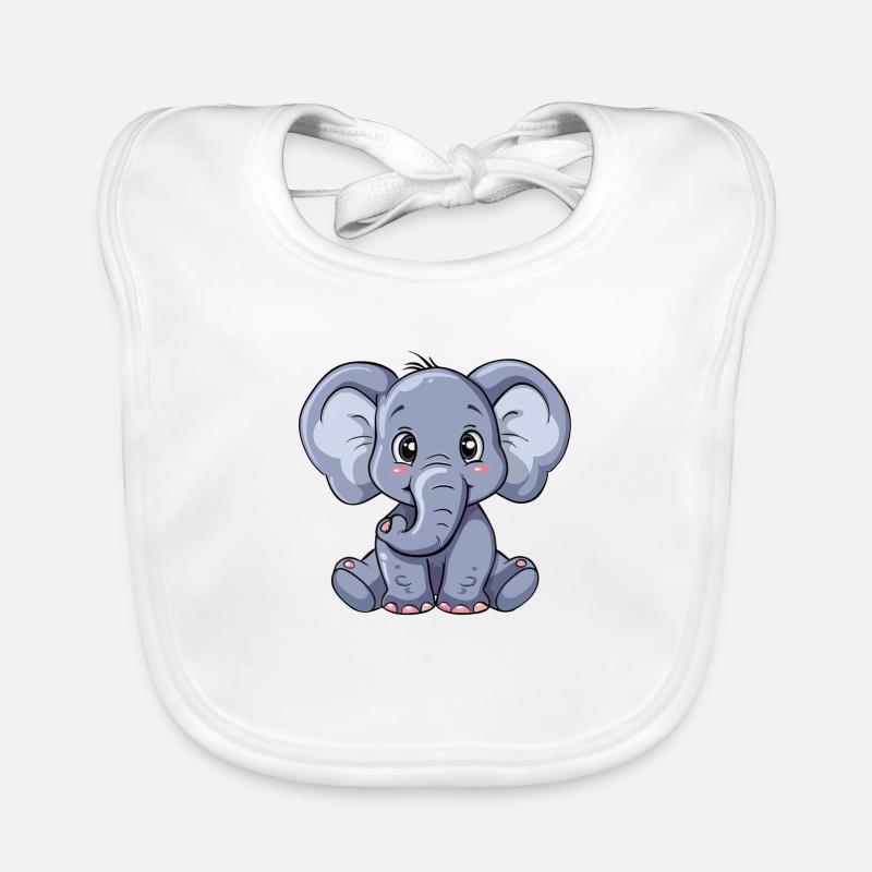 Mignon bébé éléphant gris pour vous Bavoir bio Bébé