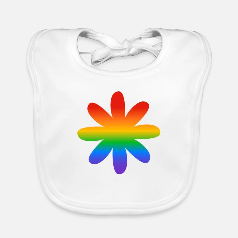 Fleur arc-en-ciel Bavoir bio Bébé