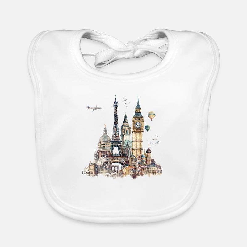 Landmarks are usually buildings Organic Baby Bibs