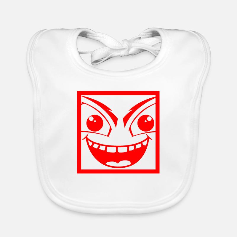 Mischievous monster with human face Organic Baby Bibs