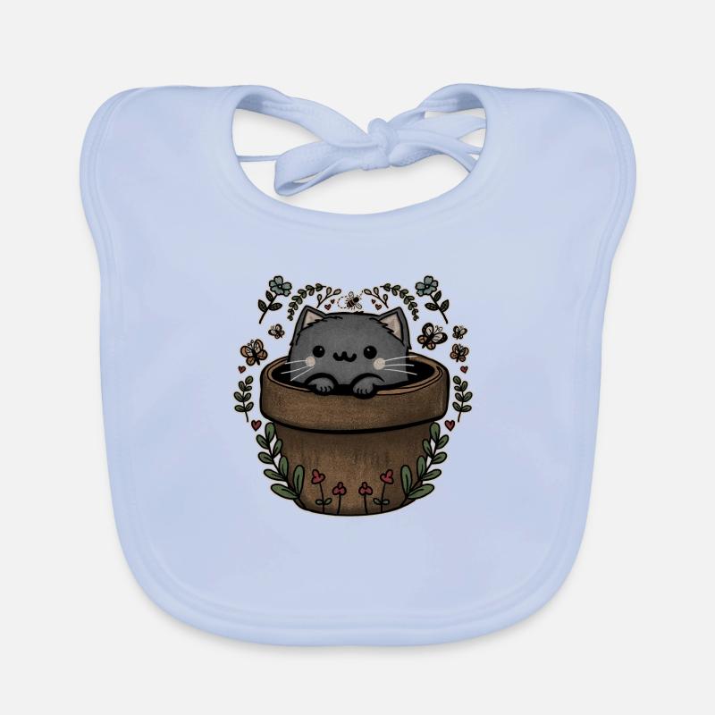 Flower cat Organic Baby Bibs