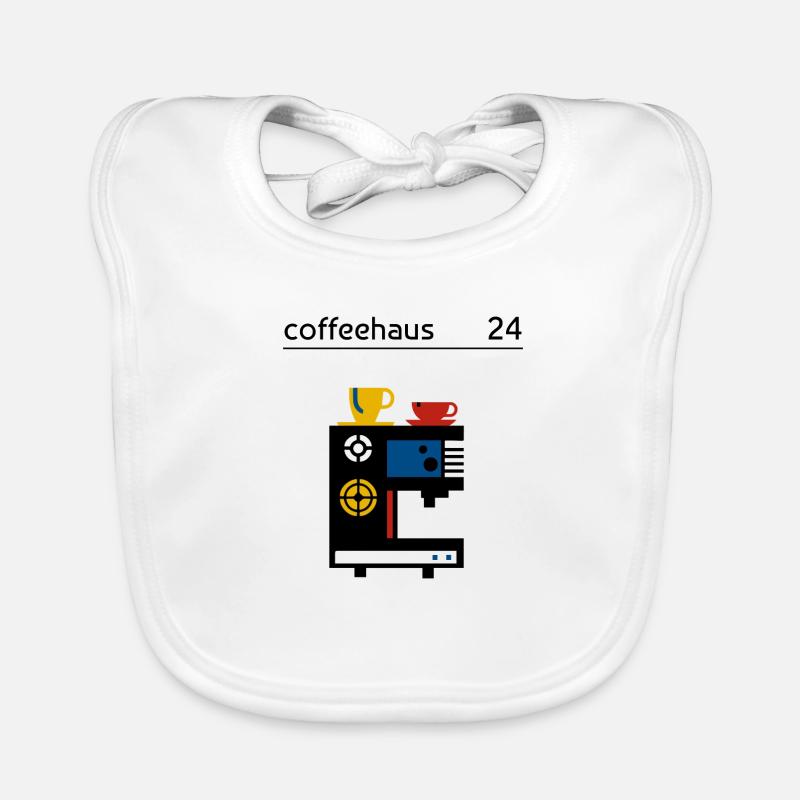 Machine à café Bauhaus - Bavoir bio Bébé - blanc