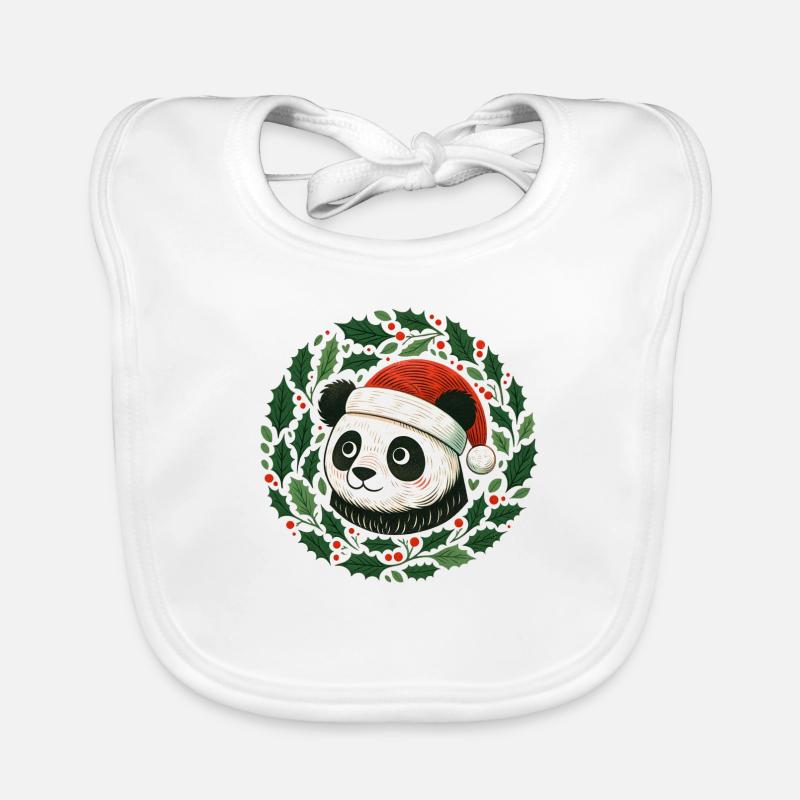 Weihnachts-Pandabär Baby Bio-Lätzchen