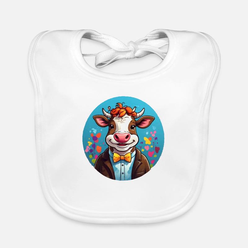 Lustige Kuh Comic Baby Bio-Lätzchen