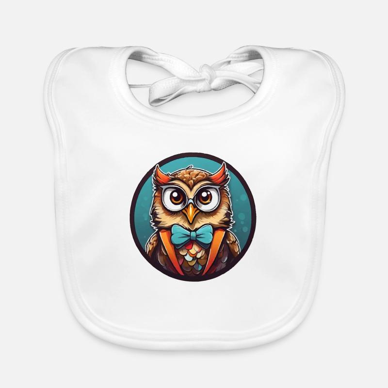 Lustige Eule Comic Baby Bio-Lätzchen