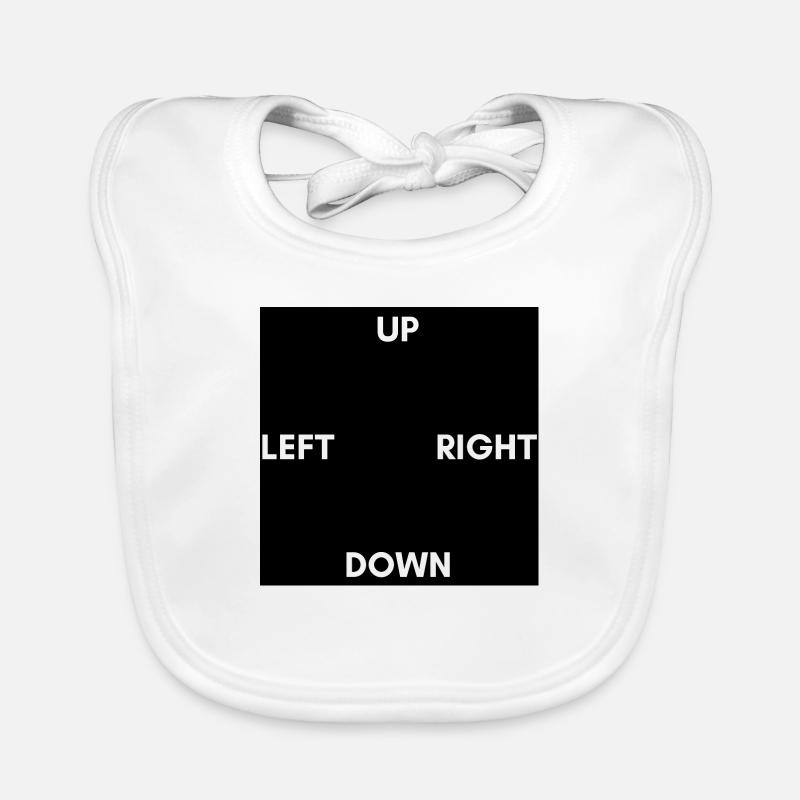 Up Left Down Right Schwarz Baby Bio-Lätzchen