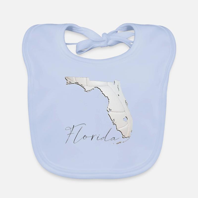 Real Volleyball in Florida State Map FL Organic Baby Bibs