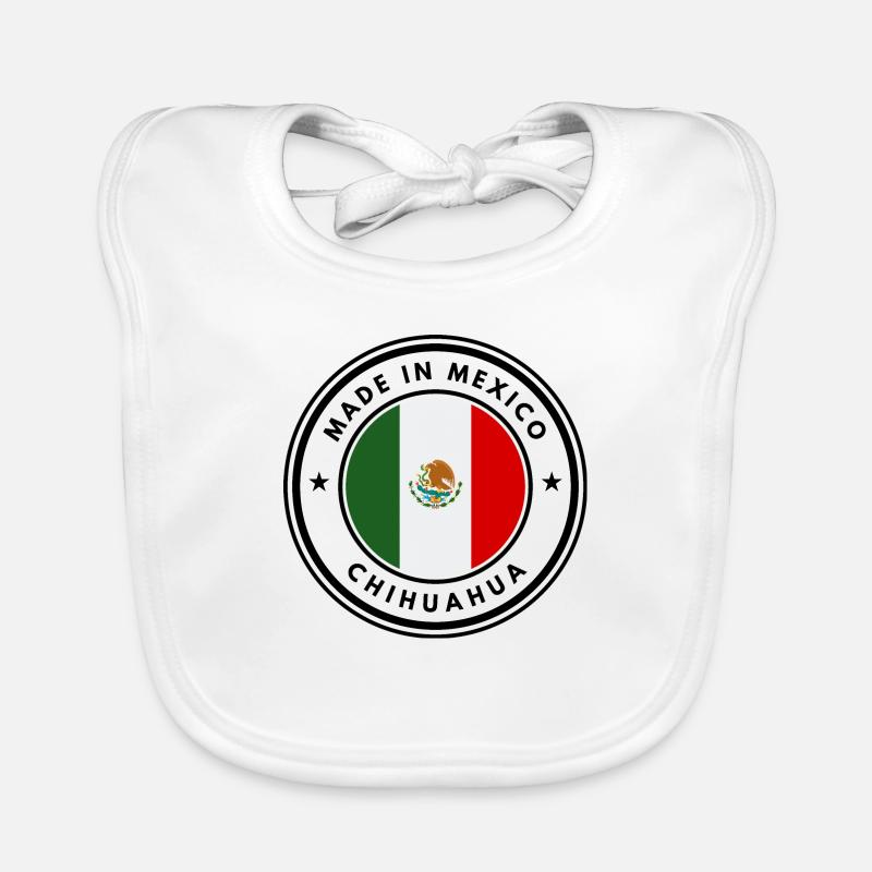 Made in Mexico Chihuahua Emblem Organic Baby Bibs