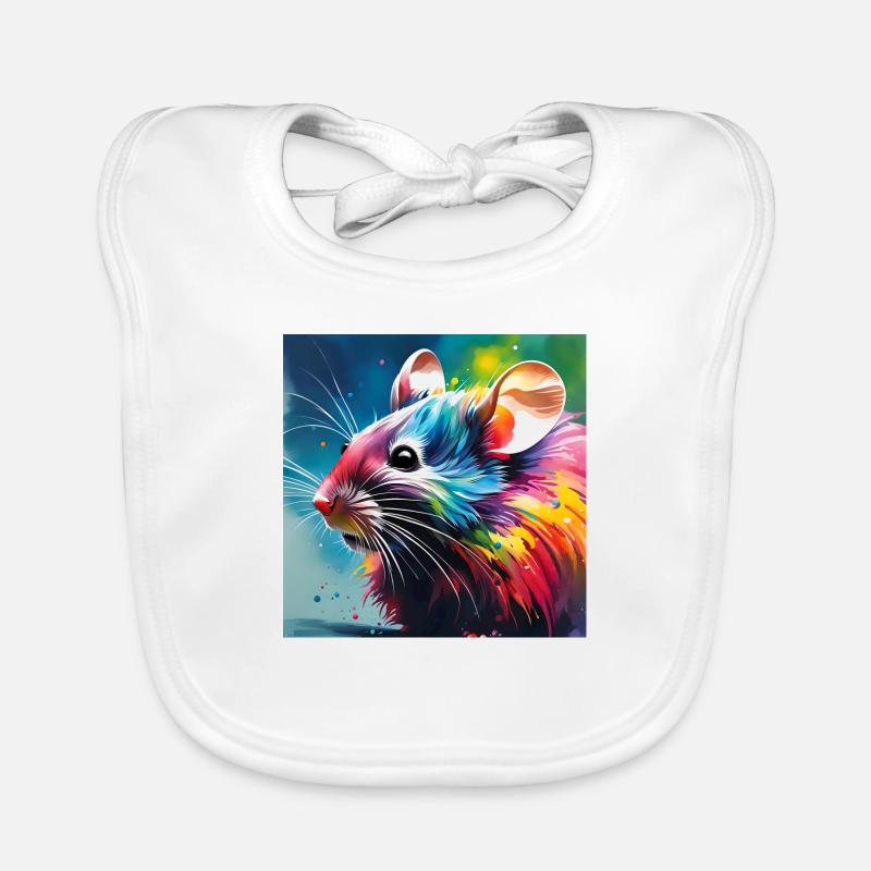 Mouse Colored Organic Baby Bibs