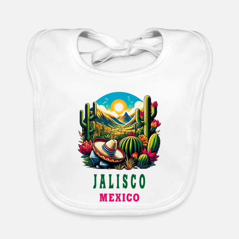 Motif du désert de cactus de Jalisco Mexico Bavoir bio Bébé