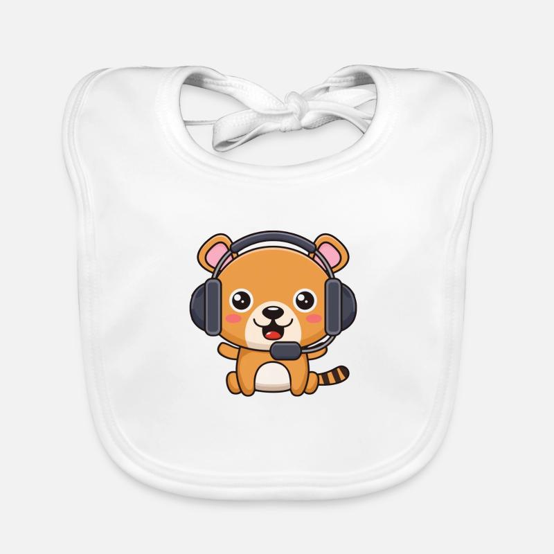 Bärchen mit Headset Baby Bio-Lätzchen