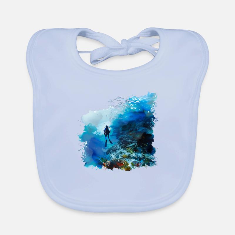 Weightless gliding while diving Organic Baby Bibs