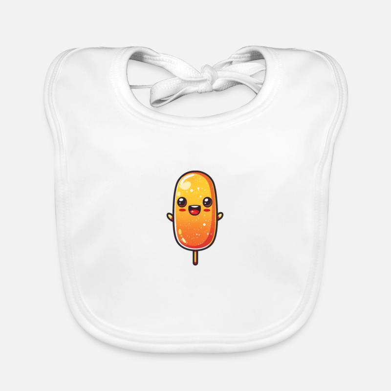 Cheerful summer popsicles in yellow and orange Organic Baby Bibs
